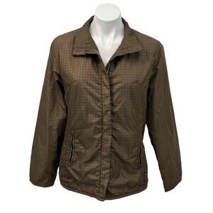 Comme Ca Ism Houndstooth Lightweight Jacket SZ OS Women's Brown Relax Classic